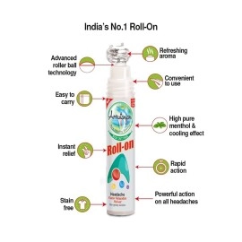 Amrutanjan Headache Faster Relaxation Roll -Pack of 2,10ml