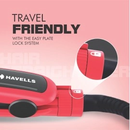 Havells HS4121 Wide plate temperature control hair straightener (Red) - Version May Vary