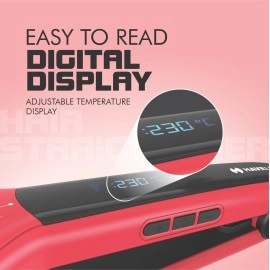 Havells HS4121 Wide plate temperature control hair straightener (Red) - Version May Vary