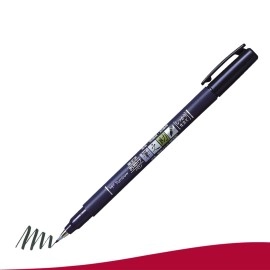 Tombow WS-BHS-2P Fudenosuke Hard and Soft Tip Brush Pen - Black