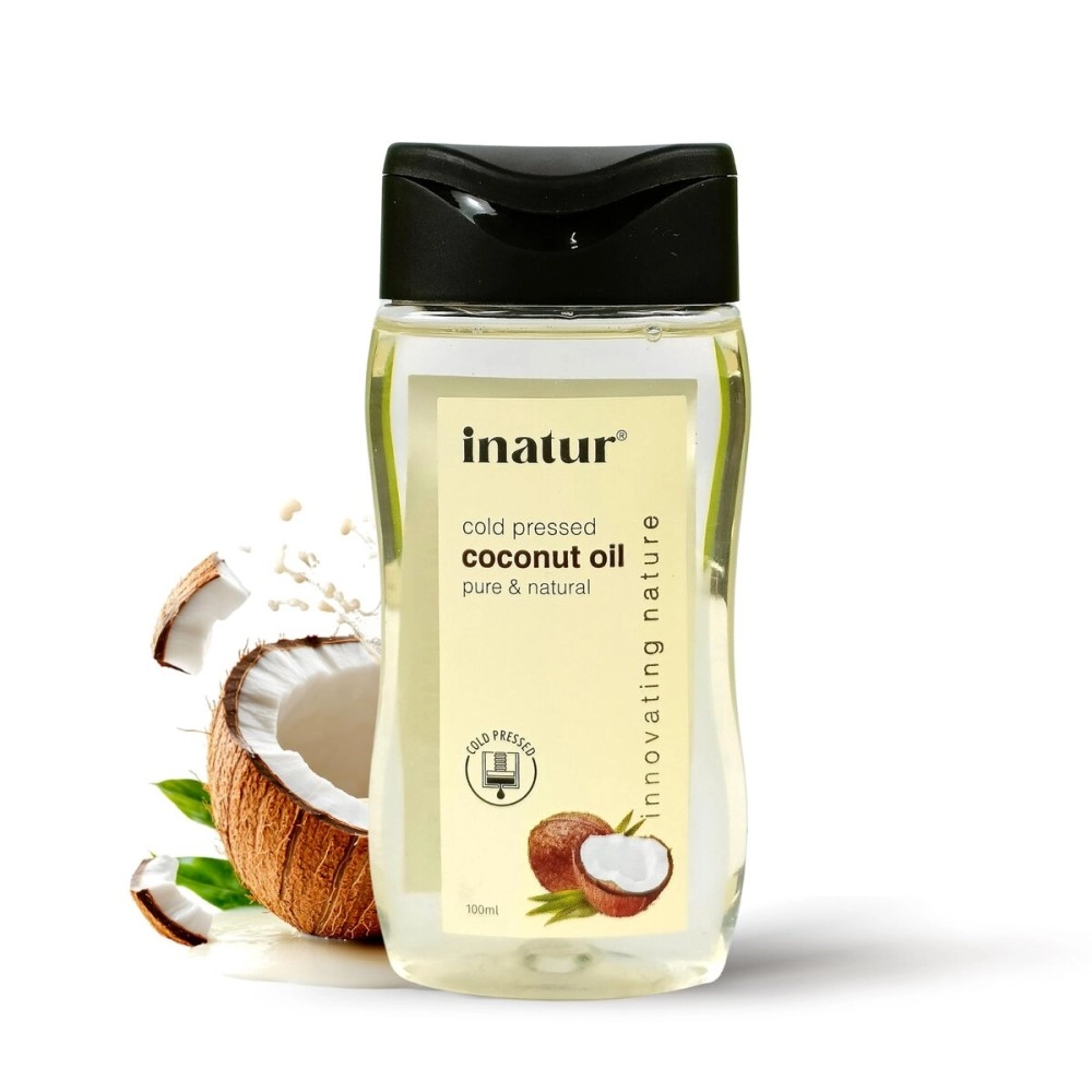 Inatur Coconut Oil, Organic, Virgin, Pure,For Face, Body & Hair, Cold Pressed, ethically sourced (100 ml)