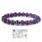 Reiki Crystal Products Certified Amethyst Natural Healing Stone Crystal Round Beads 8 mm Bracelet For Men, Women, Boys, Girls (Purple)