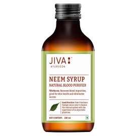 Jiva Neem Syrup 200ml | 100% Ayurvedic Formula | Purifies Blood & Improves Circulation | Helps With Acne, Pimples, Itching And Blisters | Controls Body Heat (Pack of 2)