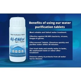 Ef-Chlor 4gm Overhead & Underground Tank Water Purification Tablets - Combo Pack of 2 Jars (40 Tablets) | Purify 40000L of Water | 1 Tablet Purifies 1000L Water | Reliable Water Treatment Solution
