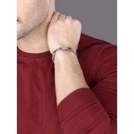 Yellow Chimes Kada Bracelet for Men Stainless Steel Silver Kada Bracelet for Men and Boys