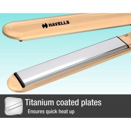 Havells HS4152 Hair Straightener with Titanium Coated Plates (Golden)