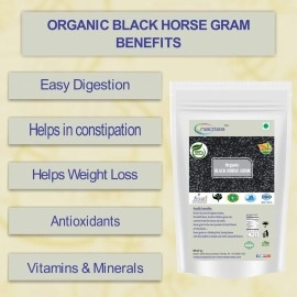 Neotea Organic Black Horse Gram (Karuppu Kollu) | Traditional Lentil | High in Protein & Fiber | Gluten-Free, Non-GMO | Versatile for Soups, Curries, and Stews | 500 GM