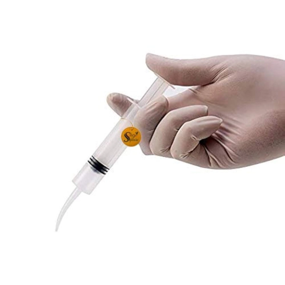 Sage Square Hand Feeding Syringe with Curve Tip for Birds/Puppy / Kitten/Dog / Cat/Hamster (12 ml)