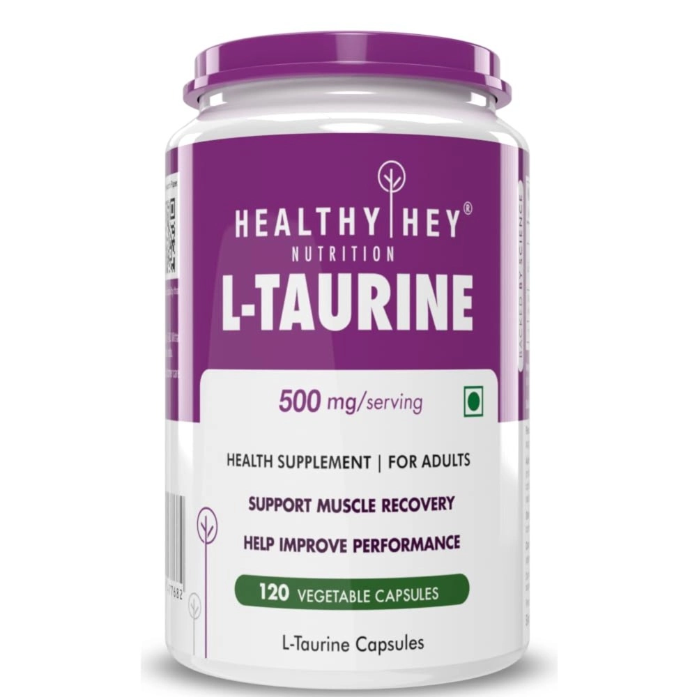 HealthyHey Nutrition L-Taurine - Amino Acid Supplement - 120 Vegetable Capsules