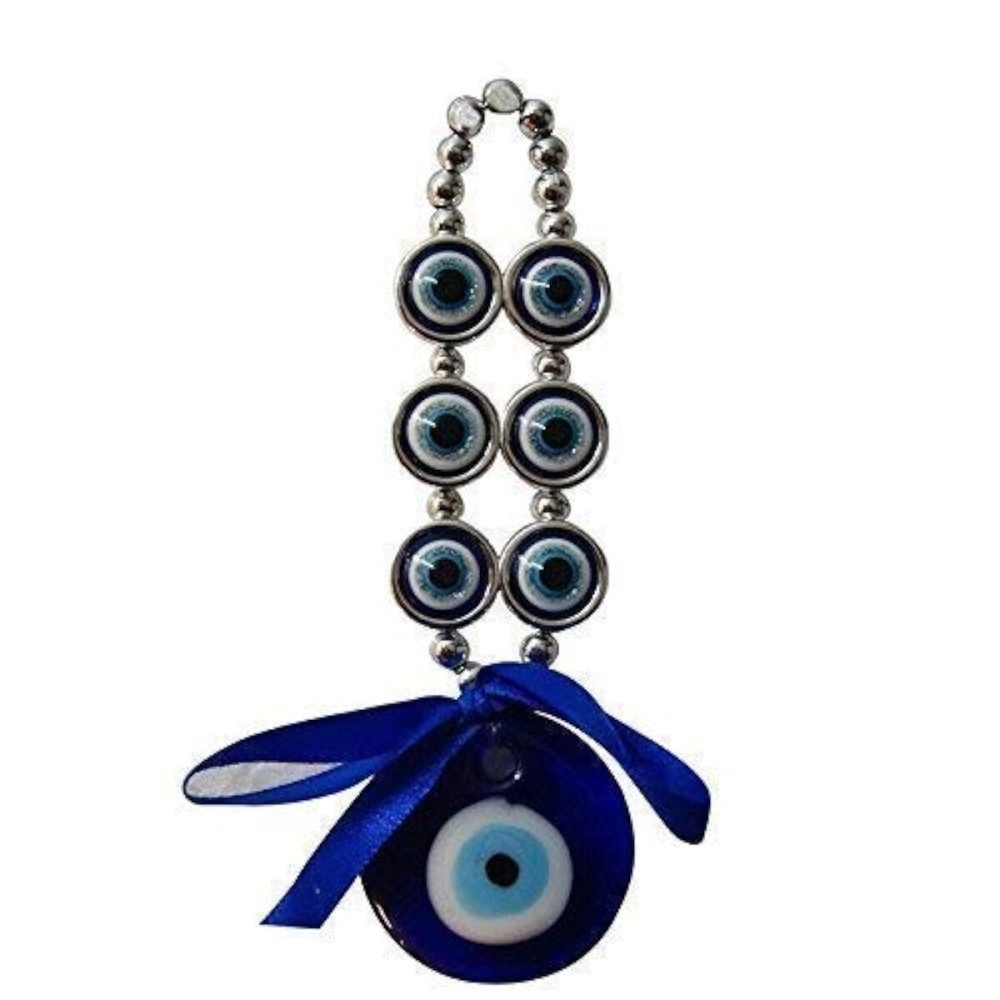 GJ Evil Eyes Hanging for Home & Car | for Good Luck & Prosperity - Blue (7 cm x 10 cm x 7 cm)