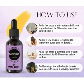 Earth N Pure Lavender Essential Oil with Imported Glass Dropper - 30 ml