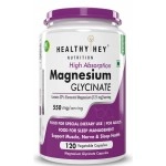 HealthyHey Nutrition High Absorption Magnesium Glycinate, 550mg - 120 Vegetable Capsules