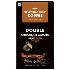 Colombian Brew Coffee Double Chocolate Mocha Instant Coffee, Vegan, No Sugar - 50gm