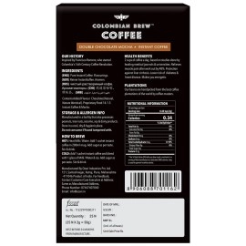 Colombian Brew Coffee Double Chocolate Mocha Instant Coffee, Vegan, No Sugar - 50gm