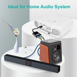 EMK Optical splitter 1 in 2 Out Toslink splitter Audio Optical Cable Splitter Fiber Converter for CD/DVD PS3 X-Box360 Computer (Black)