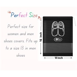 Lify Fabric Shoe Bags (Set of 6), Beige (6Pcs Pack), 16\'\' X 12\'\' Inch, Travel Accessories