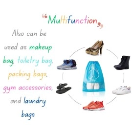 Lify Fabric Shoe Bags (Set of 6), Beige (6Pcs Pack), 16\'\' X 12\'\' Inch, Travel Accessories