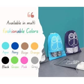 Lify Fabric Shoe Bags (Set of 6), Beige (6Pcs Pack), 16\'\' X 12\'\' Inch, Travel Accessories