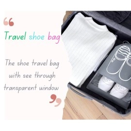 Lify Fabric Shoe Bags (Set of 6), Beige (6Pcs Pack), 16\'\' X 12\'\' Inch, Travel Accessories