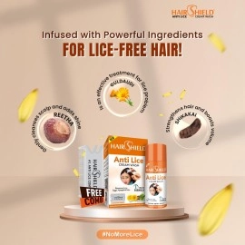 Hairshield Anti Lice Cream Wash Free Head Lice Comb With Every Pack (30 Ml X Pack Of 2 = 60 Ml)