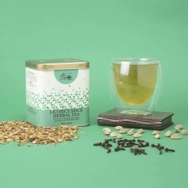 The Indian Chai - Licorice Spice Herbal Tea 100g with Orange Peel, Ginger & Vanilla for Immunity