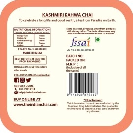 The Indian Chai - Kashmiri Kahwa Chai 50g | Traditional Blend with Green Tea, Almonds, Saffron, Cardamom & Spices | Supports Digestion, Warmth & Gifting Moments