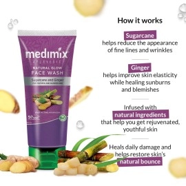 Medimix Ayurvedic Natural Glow Face Wash, 100ml, Multi, 100 ml everyday use