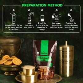 Continental Malgudi Filter Coffee 500gm Pouch (PACK OF 2) | (53% Coffee - 47% Chicory) | Traditional South Indian Filter Coffee Powder | Freshly Roasted Ground Coffee | 500gm*2-1KG