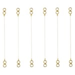 Accessher Gold Plated Stretchable Ear Chains for Earring Support | Transparent, Adjustable & Lightweight Earrings Extensions | 5cm Long (Pack of 6), Brass