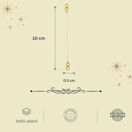Accessher Gold Plated Stretchable Ear Chains for Earring Support | Transparent, Adjustable & Lightweight Earrings Extensions | 5cm Long (Pack of 6), Brass