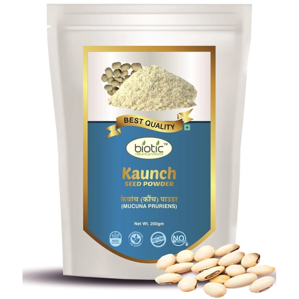 Biotic White Kaunch Beej Powder (Mucuna Pruriens) Kaunch Seeds Powder - 200 gm