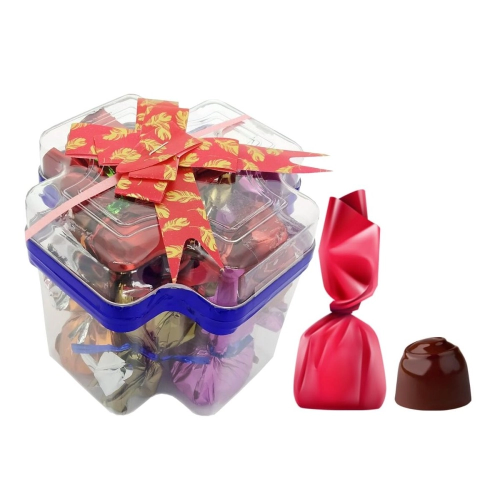 RICHU CHOCOLATES AND MORE Plus Shape Butterscotch, Almond, Fruit & Nut, Orange Gift Box (12 Pieces)