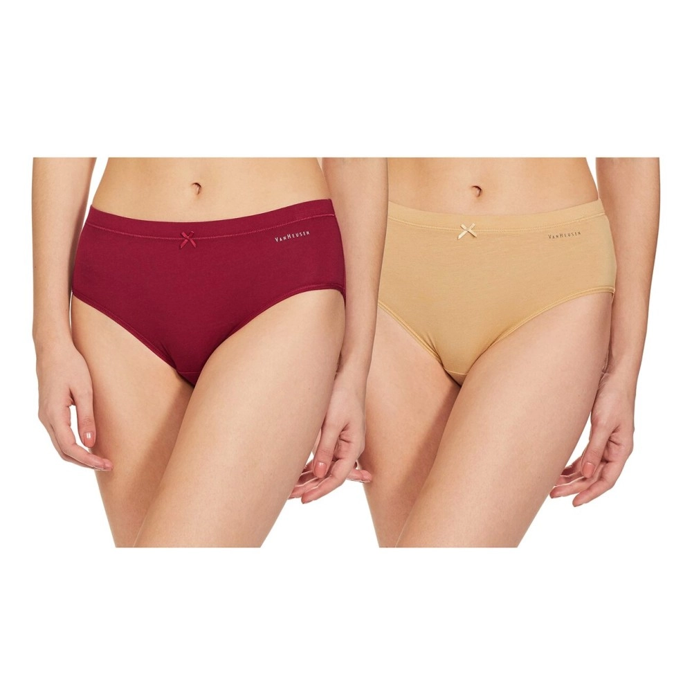 Van Heusen Women Hipster Panty - Cotton Spandex - Pack Of 2 - Anti Bacterial, Full Coverage, Moisture Wicking_11109_Assorted_M