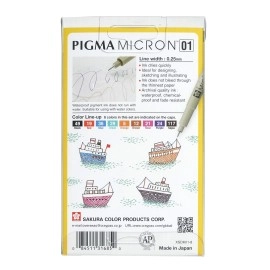 Sakura Pigma Micron line Drawing 8 Color pens Set, Bible journaling Study kit, Assorted fine Point 01 (Multi 8 Colors)