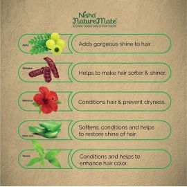 Nisha Nature Mate Natural Henna Hair Dye Color, Permanent Black Hair Dye, 100% Grey Coverage, Man and Women, Natural Black, 60gm