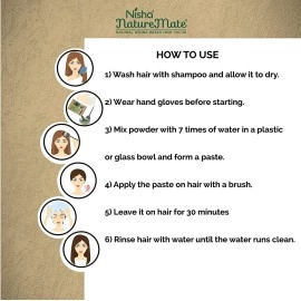 Nisha Nature Mate Natural Henna Hair Dye Color, Permanent Black Hair Dye, 100% Grey Coverage, Man and Women, Natural Black, 60gm