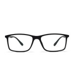 Intellilens Square Blue Cut Computer Glasses for Eye Protection | Unisex, UV ProtectionZero Power, Anti Glare & Blue Light Filter Glasses, Black, Free Size