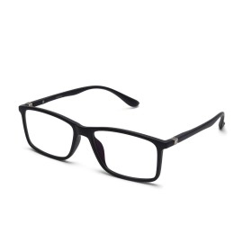 Intellilens Square Blue Cut Computer Glasses for Eye Protection | Unisex, UV ProtectionZero Power, Anti Glare & Blue Light Filter Glasses, Black, Free Size