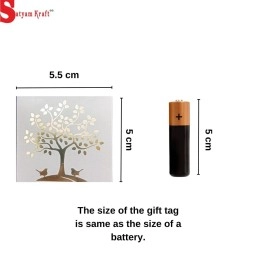 Satyam Kraft Paper Small Traditional Print Multipurpose Gift Tag for Crafts, 6.5x0.2x6.5cm (Multicolour) - Pack of 50