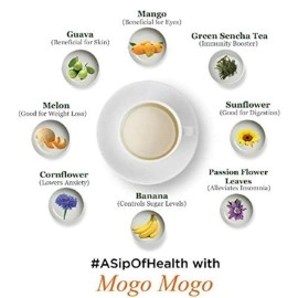 TGL Mogo Mogo Green Tea Bags, 16 Tea Bags, Ice Brews Cold Brew and Hot Brew Ice Tea| Used for Iced Tea Cocktails, Mocktail |Ingredients - Banana, Mango, Melon, Passion flower Leaves, Sunflowers, Guava