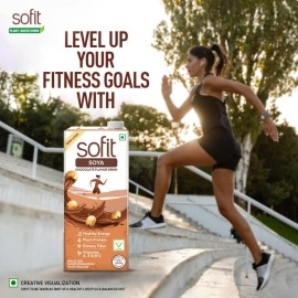 SOFIT SOYA Drink Chocolate Flavored,1000Ml-Pack of 2 (2 X 1000Ml)|Vegan Drink|Enriched Goodness of/ Dietary Fibers,Vitamins & Calcium|Naturally Lactose Free|Naturally Gluten Free|Preservatives Free