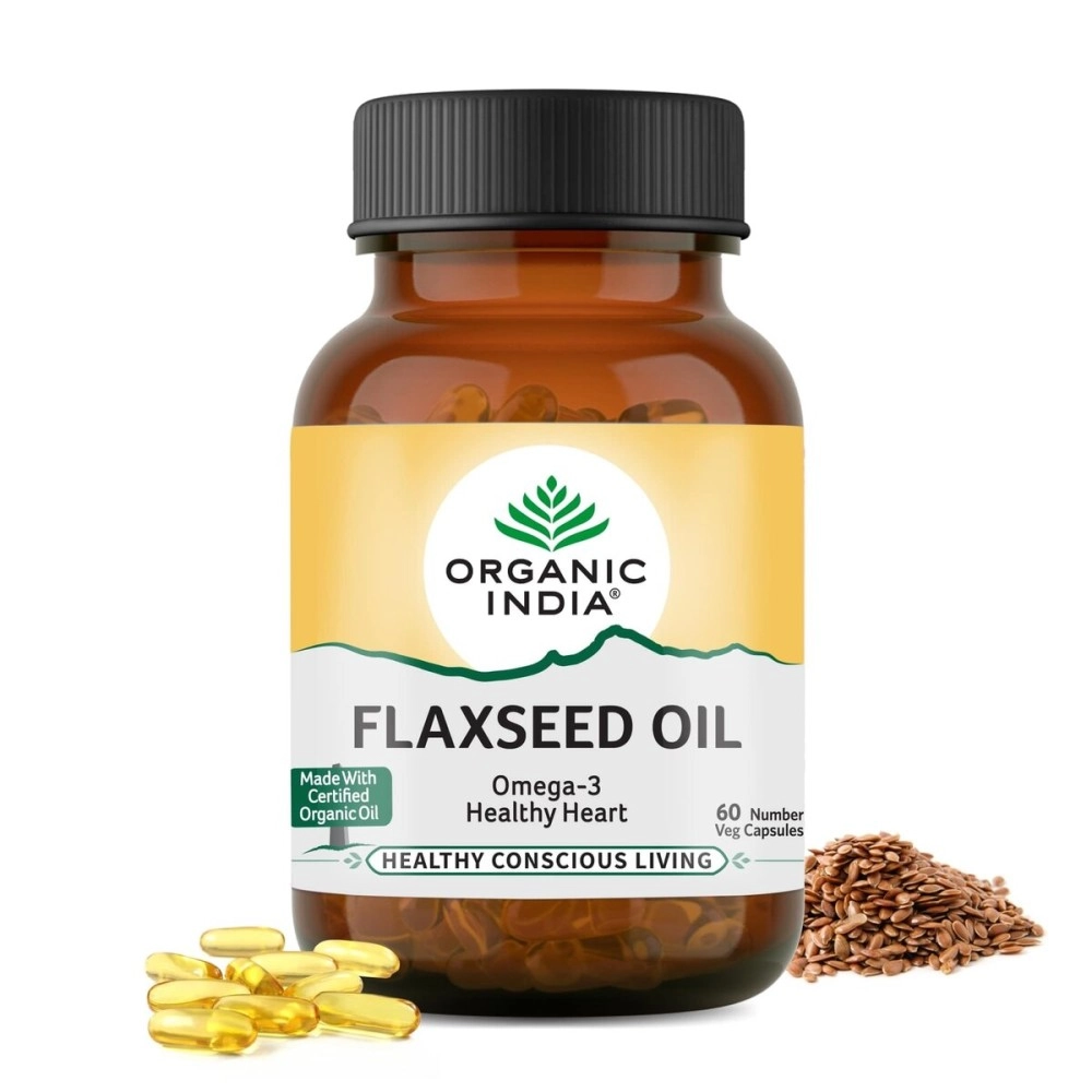 ORGANIC INDIA Flax Seed Oil 60 N Veg Capsules