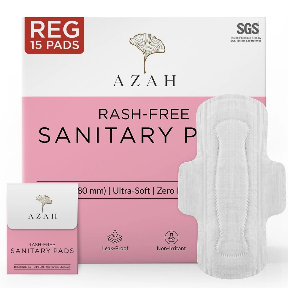 Azah Organic Sanitary Pads (Box of 15- Regular)
