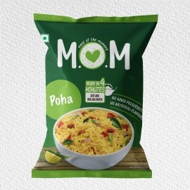 MOM - Meal of the Moment, Poha Pouch, 80/60 gm (Pack of 6) - Ready to Eat | Instant Food | No added Preservatives