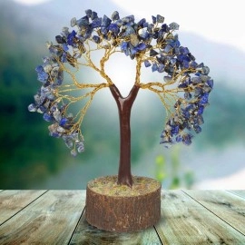 Reiki Crystal Products Certified Lapis Lazuli Stone Tree 300 Beads Crystal Tree Stone Tree Showpiece