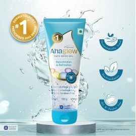 Ahaglow Advanced Face Wash Gel Daily Gentle Cleansing Formula For Normal And Oily Skin, 100 G