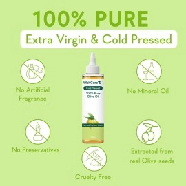 WishCare 100 Percent Pure Premium Cold Pressed Olive Carrier Oil, 200ml