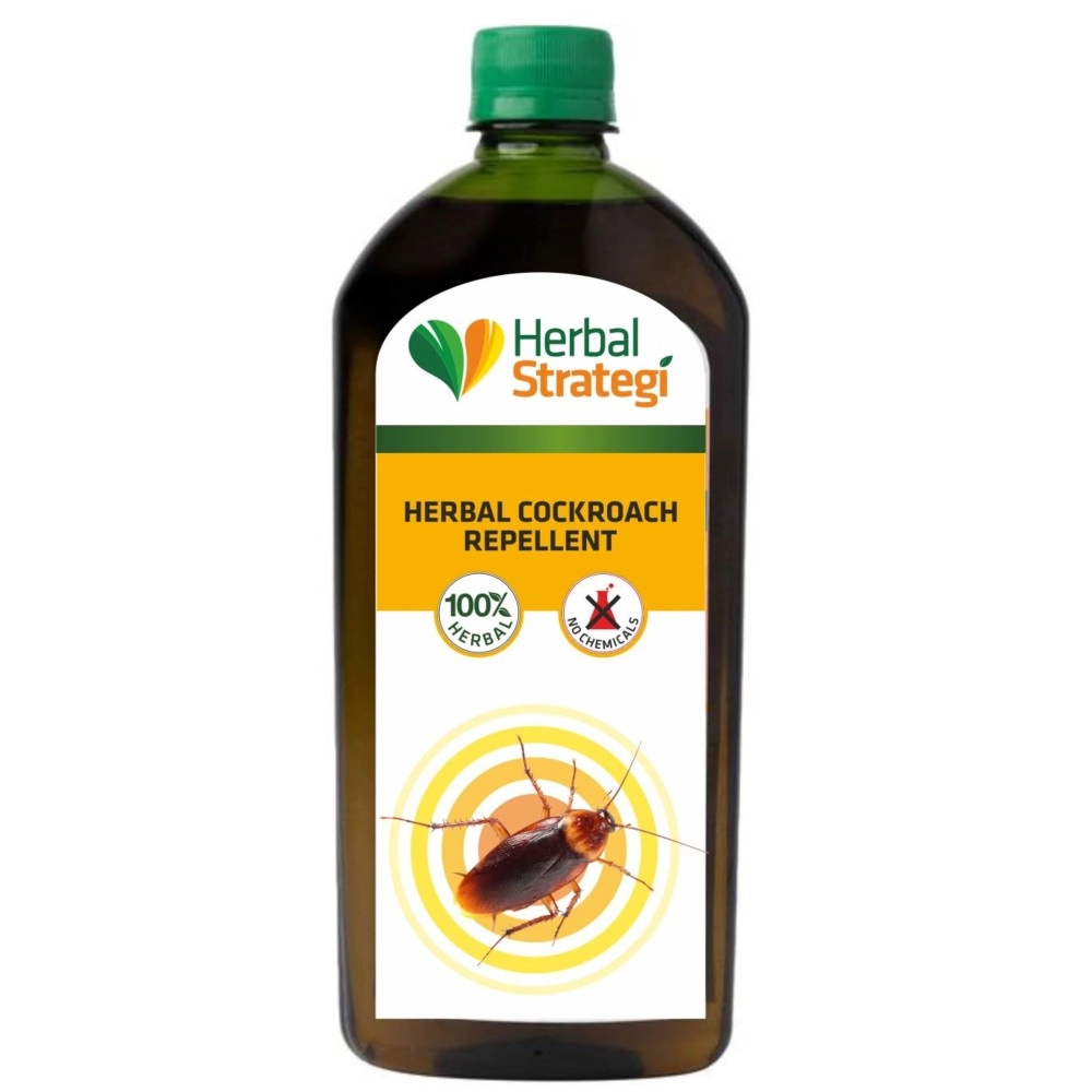 STRATEGI Herbal JustOut Cockroach Repellent Spray - 500ml Refill | Herbal Cockroach Repellent for Home | Baby-Safe, Pet-Friendly | 100% Herbal | Eco-friendly, Non-toxic