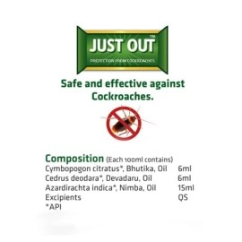 STRATEGI Herbal JustOut Cockroach Repellent Spray - 500ml Refill | Herbal Cockroach Repellent for Home | Baby-Safe, Pet-Friendly | 100% Herbal | Eco-friendly, Non-toxic