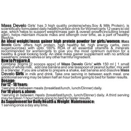 Develo Weight Mass Gainer Protein Shake Powder for Fast Gain in women girls,Nutrition Food Supplement,with Natural Fat Energy I 27 Vitamins & Minerals I 500 grams Chocolate Flavour